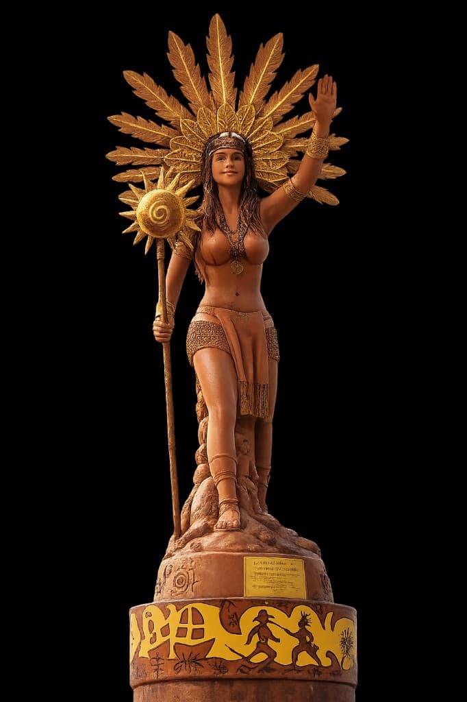 Représentation artistique contemporaine d’Anacaona, souveraine taïno du Xaragua.